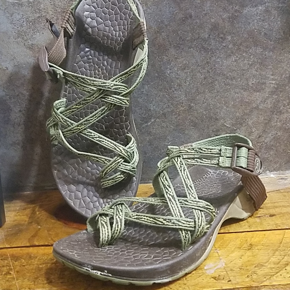 Hunter green chacos